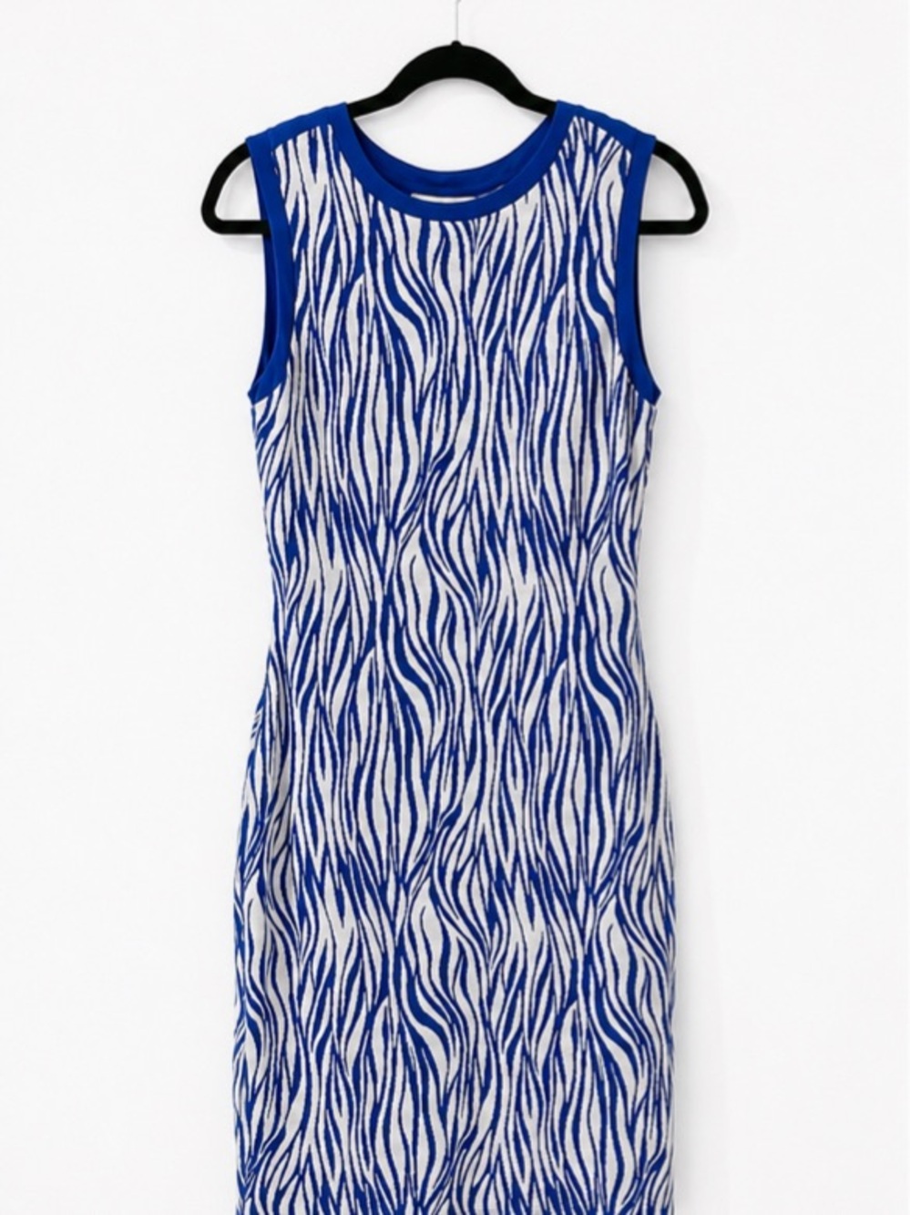 REISS Sleeveless Blue and White Patterned Women's Dress